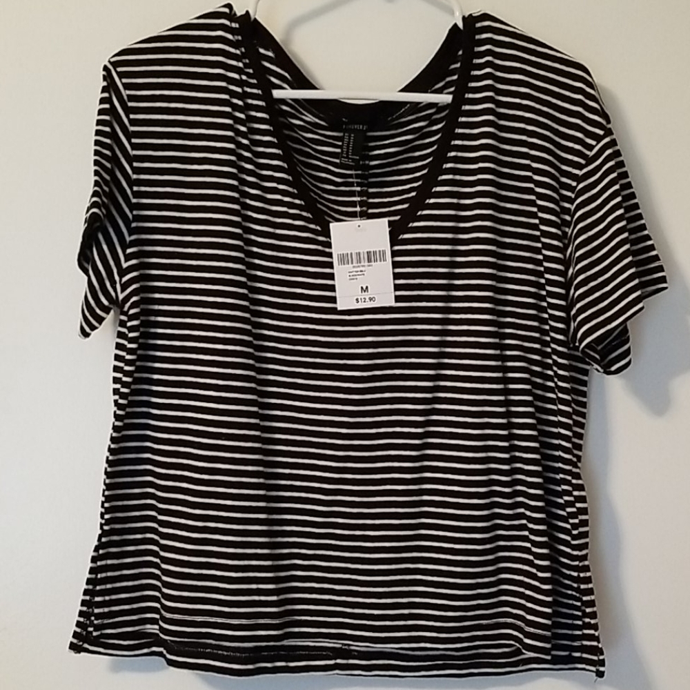 BOGO NWT Black and White Striped Tee